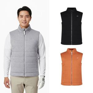 럭스골프 남성 하프넥 방풍 니트 집업 베스트 조끼 LB25W301