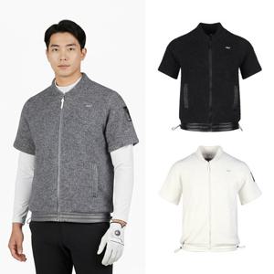 럭스골프 남성 하프 슬리브 방풍 니트 집업 자켓 LB25W803