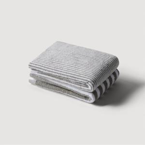 [JAJU] 자주 코튼 세면타월 40x80cm 2개 그레이 스트라이프