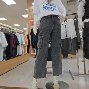 리트머스 HC38 여성 브러쉬 카고와이드 청바지 LQ5DF528