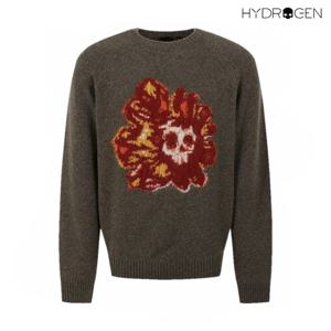 [하이드로겐] 남성 플라워 드로잉 니트 H11E4SW203_BR
