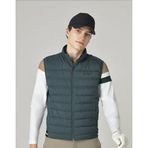 헤지스 골프 25FW ESSENTIAL 그린 남성 에센셜 경량 다운 베스트 HUJU5D901E3