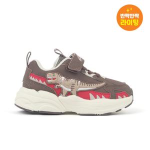 [토박스]다이노솔즈 티렉스 클래식 LED 운동화 브라운 DNKCF3TSTC11BRO