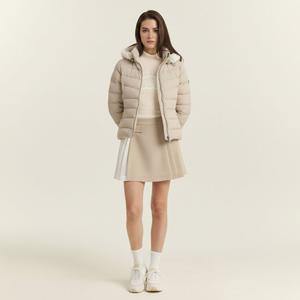 [먼싱웨어]여성 배색 플리츠 스커트 베이지 MQ422LSKO1