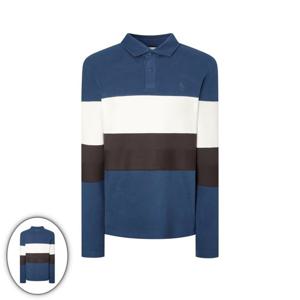 [헤지스골프] 남성 헤리티지 니트 보더 카라 티셔츠 블루(HUTS5D713B3)