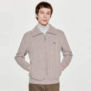 헤지스  25FW  남성 하이넥 울 케이블 방풍 집업 가디건 HZSW5D327I2