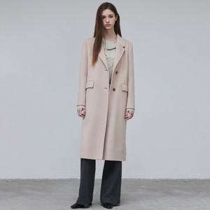 플라스틱아일랜드  (PR4TC081) 테일러드 투버튼 롱 핸드메이드 코트