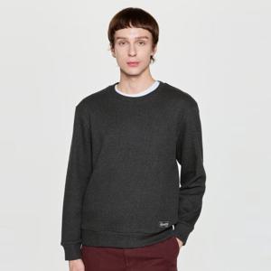 헤지스  25FW  남성 트위드 니트라이크 맨투맨티셔츠 HZTS5D601K2