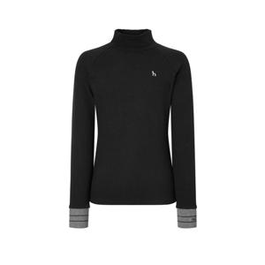 헤지스 골프 여성 25FW 블랙 여성 기모 하이넥 라글란 절개선 티셔츠 HWTS5D711BK