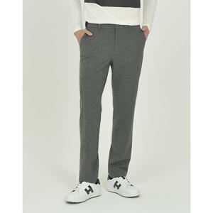 헤지스 골프 25FW 그레이 남성 체크 슬림핏 기모 팬츠 HUPA5D714G3