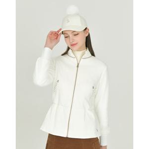 헤지스 골프 여성 25FW 아이보리 여성 플리스 하이브리드 중힙 풀집업 점퍼 HWJU5D715IV