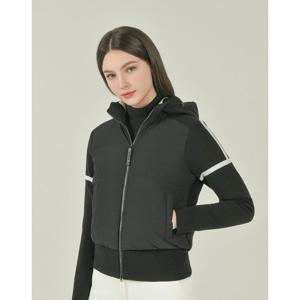 헤지스 골프 여성 25FW 블랙 여성 경량 스웨이드 하이브리드 다운 후드 집업 HWSW5D751BK