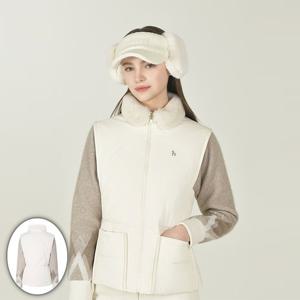 [헤지스골프] 여성 배색 구스다운 패딩 점퍼 아이보리 HWJU5D754IV