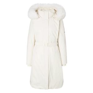 헤지스 골프 여성 25FW 크림 여성 폭스 퍼 롱 다운 코트 HWJU5D812CR