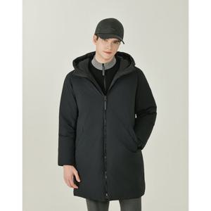 헤지스 골프 25FW 블랙 단색 구스다운 패딩점퍼 HUJU5D811BK