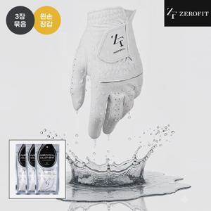 [3장패키지]제로핏 올웨더 NEW 인스파이럴 합피 스웨이드 골프장갑[남성용][화이트][왼손착용]