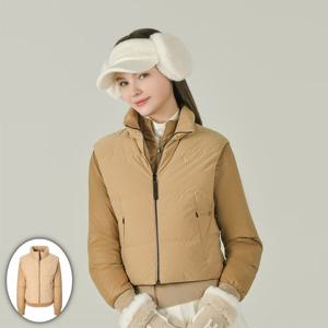 [헤지스골프] 여성 스웨이드 3 IN 1 다운 점퍼 베이지 HWJU5D751I2