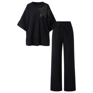 [탱커스]플라워 스팽글 니트 밴딩 롱 팬츠 셋업 (TX4OP008L0)