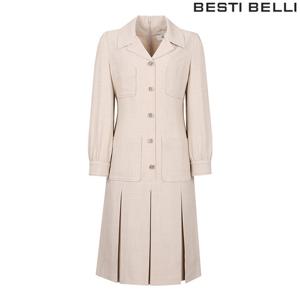 [베스띠벨리]더블포켓 카라 박스 플리츠 원피스 ( BFOAI2510 )
