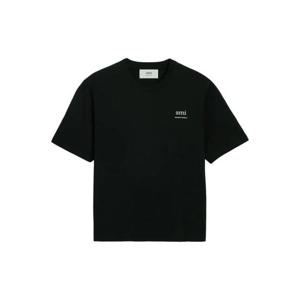 AMI Paris 로고 프린트 오가닉 코튼 티셔츠 H24UTS024726