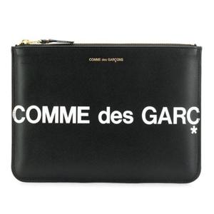 꼼데가르송 로고 프린트 레더 파우치 SA5100HL BLACK
