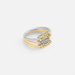 코치 CBA99-A31 퀼팅 시그니처 비즈 링 세트 골드/실버