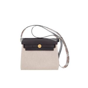 [엘러브] 새상품 에르메스 미니 에르백20 에크루베이지/에벤 금장 W각인 5HB0670