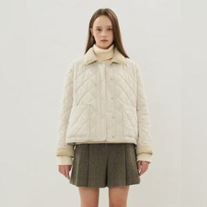 [올리브데올리브] 코듀로이 카라배색 다이아 퀼팅 패딩점퍼 OP5WMA14