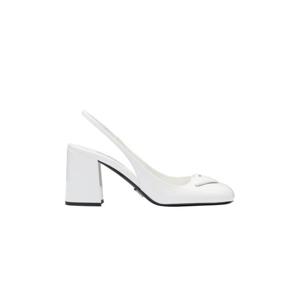 프라다 페이턴트 레더 슬링백 펌프스 화이트 1I767M-069-F0009
