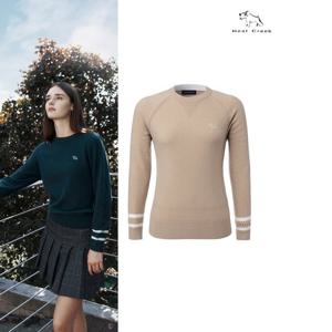 [힐크릭]여성골프웨어 가을니트 캐시혼방 라운드스웨터 1HCSWFU5