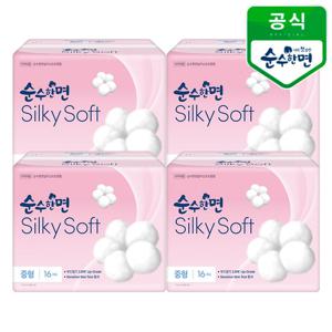 깨끗한나라 순수한면 실키소프트 중형 16개입x4팩