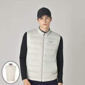 [헤지스골프] 남성 에센셜 경량 다운 집업 베스트 베이지 HUJU5D901I1