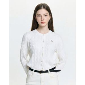 헤지스 여성 26SS 아이코닉 케이블 긴팔 크루넥 가디건 아이보리 HSSW6AC11IV