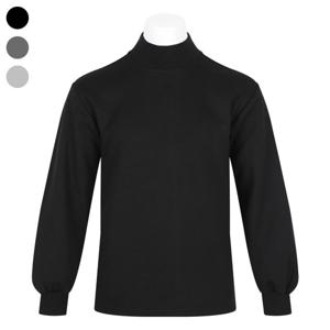 남자 겨울 국내제작 기모 반폴라 NA-L-TS-Q001-블랙