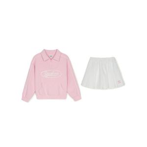 MLB키즈트레이닝세트 NQK 7FS2V0351-50PKM 바시티 피케 반집업 여아 맨투맨 세트 뉴욕양키스