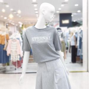 abfz sh06 비즈 배색 포인트 반팔 니트 SLBHZ4W31J