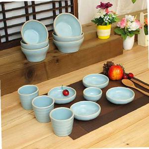 여주 소야 도자기 아름 블루 3인그릇세트A (14P)