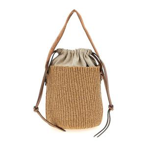 끌로에 우디 우븐 페이퍼 가죽 스트랩 스몰 버킷백 CHC23AS381L