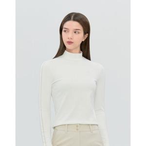 헤지스 골프 여성 26SS ROYAL NAVY 화이트 여성 단색 긴팔 베이스레이어 HWTS6A111OW