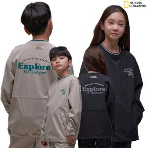 내셔널지오그래픽키즈 바시티 우븐 맨투맨 K241USW060