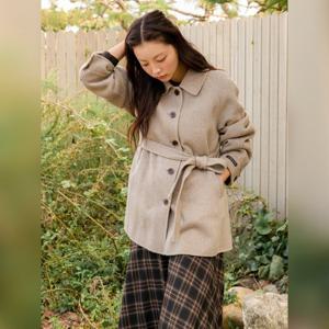 [올리브데올리브] 올리브데올리브A라인 싱글 하프코트 OW5WHA55