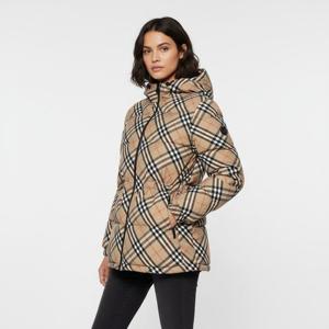 배송 버버리 패딩 체크 후드 여성 110240 B9368