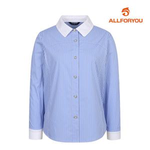 [올포유] 여성 배색 포인트 스트라이프 카라 블라우스 ALBLM2211-906