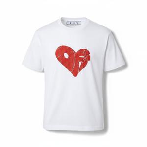 오프화이트  하트 로고 프린팅 반팔 티셔츠 OWAA112S23JER0020125