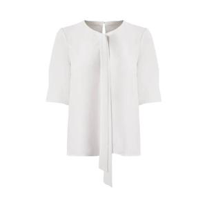 [택가 114,000원] 크로커다일레이디 탈부착 타이 밑단 트임 솔리트 블라우스_CLEMBL101