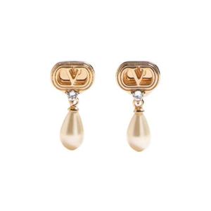 발렌티노 메탈 펄 스와로브스키 크리스탈 오발렛 이어링 골드 J0BG8QVSBUJ