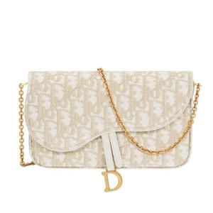 디올 Saddle 미디엄 체인 파우치 S5907CQDL_M01E