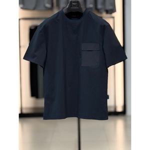 [바쏘옴므]세미오버핏 씨어써커 포켓 반팔 티셔츠 WSZ2KR87A NY_