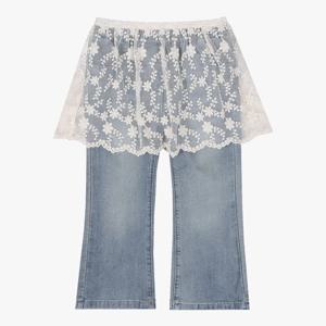 [치크(키즈)]레이스 스커트 레이어드 데님 CKTJ26S2G