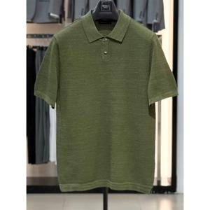 [바쏘옴므]린넨 블렌드 면 스판 카라 반팔 니트 WSZ2WT07A KH_SC